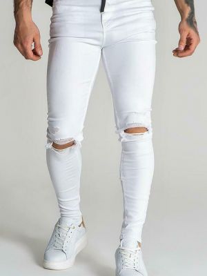 Рваные джинсы скинни Gianni Kavanagh белые