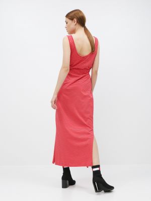 Pruhované dlouhé šaty Vero Moda červená
