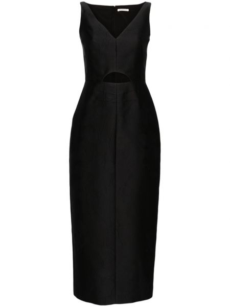 Μίντι φόρεμα με λαιμόκοψη v Emilia Wickstead μαύρο