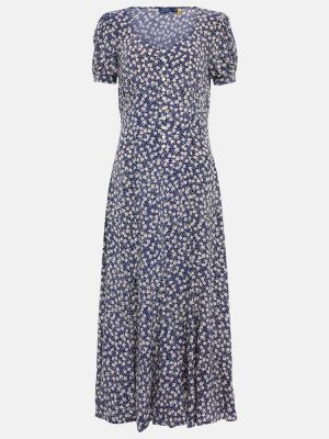 Sukienka midi z wiskozy w kwiatki klasyczne Polo Ralph Lauren