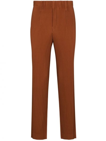 Pantalones rectos plisados Homme Plissé Issey Miyake marrón