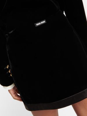 Φούστα mini με ψηλή μέση Miu Miu μαύρο