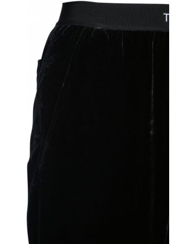 Pantaloni de catifea cu croială lejeră Tom Ford negru