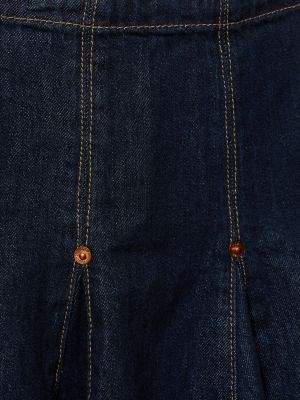 Plisuotas medvilninis džinsinis sijonas Re/done mėlyna