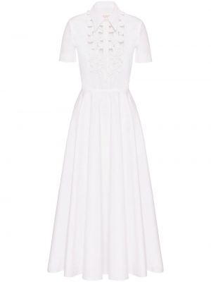Midi haljina s cvjetnim printom Valentino Garavani bijela