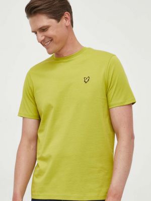 Памучна тениска с дълъг ръкав Lyle & Scott зелено