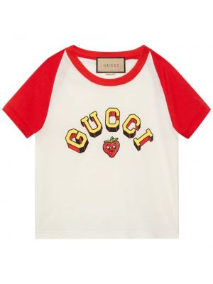 Βαμβακερή μπλούζα με σχέδιο Gucci