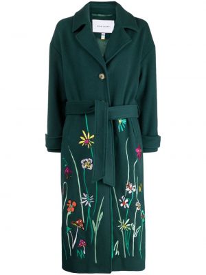 Kvetinový vlnený kabát s výšivkou Mira Mikati