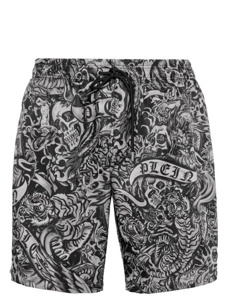 Painettu shortsit Philipp Plein musta