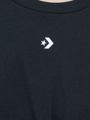 Bavlněné tričko Converse černé