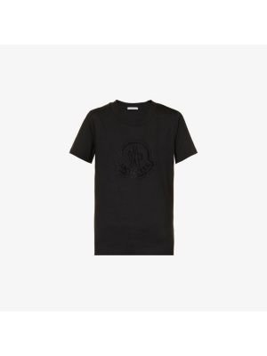 Черная футболка из джерси со стразами Moncler