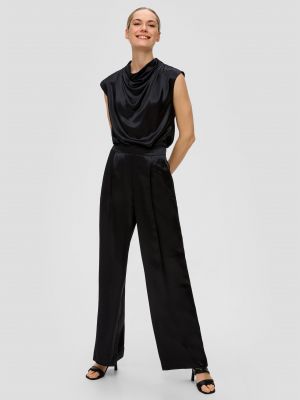 Широки панталони тип „марлен“ S.oliver Black Label черно