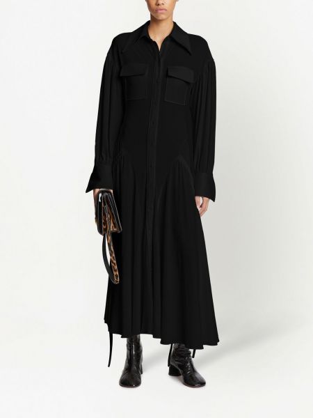 Jersey hemdkleid mit plisseefalten Proenza Schouler schwarz