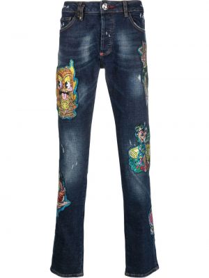 Straight leg jeans Philipp Plein blu