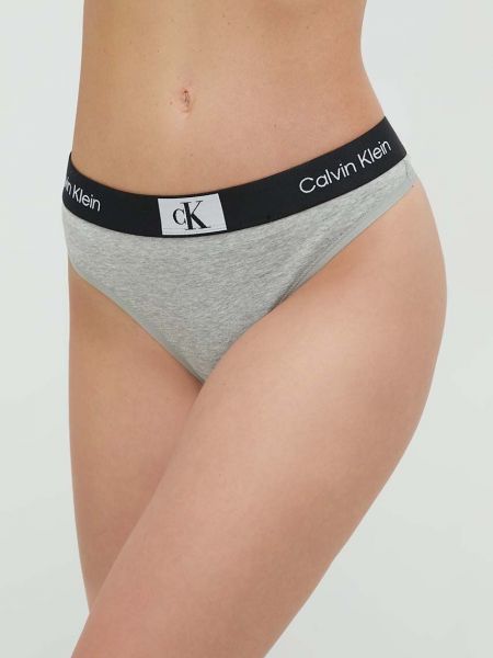 Stringi bawełniane Calvin Klein Underwear szare