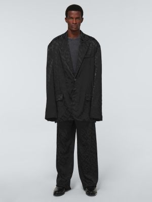 Jacquard hlače s printom Balenciaga crna