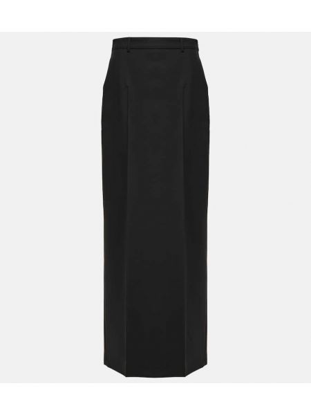 Falda larga de lana de lana mohair Valentino negro