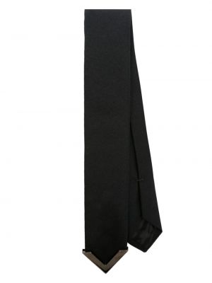 Krawat wełniany Valentino Garavani czarny