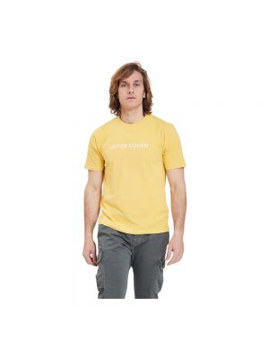 Koszulka z nadrukiem z okrągłym dekoltem Jacob Cohen żółta