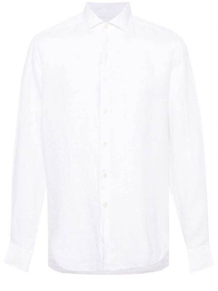 Λινό πουκάμισο Dell'oglio λευκό