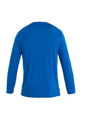 Tricou cu mânecă lungă Icebreaker albastru