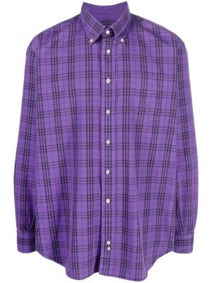 Puhasta srajca s karirastim vzorcem Burberry Pre-owned vijolična