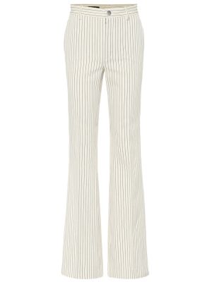 Pruhované bavlnené nohavice Loro Piana biela