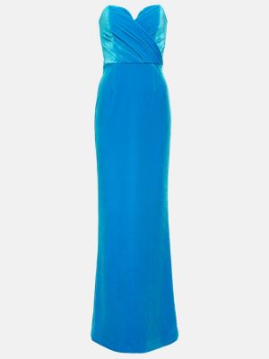 Aksamitna sukienka długa Rebecca Vallance niebieska