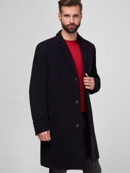 Вовняне пальто Karl Lagerfeld синє