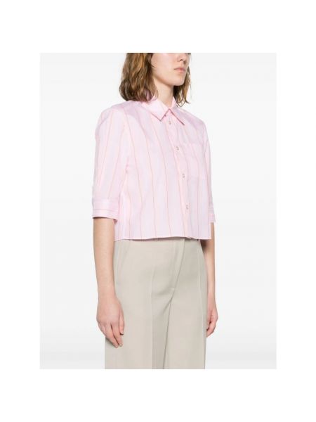 Camisa de algodón a rayas Marni rosa