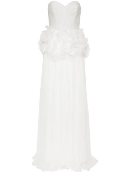 Sukienka w kwiatki z siateczką Ana Radu biała