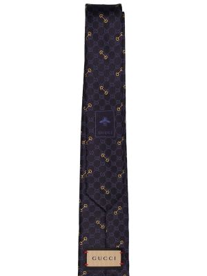 Jacquard selyem selyem nyakkendő Gucci kék