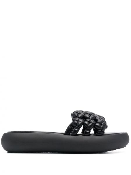 Pantofi din piele cu platformă împletite Vic Matié negru
