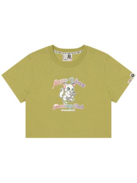 T-shirt aus baumwoll mit print Aape By *a Bathing Ape® grün