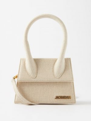 Льняная сумка Jacquemus бежевая