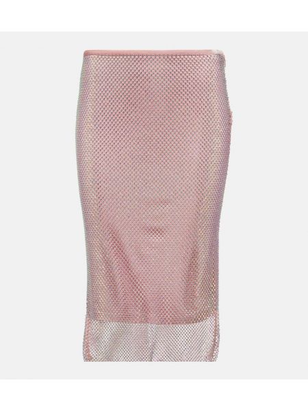 Falda midi de malla Sportmax rosa
