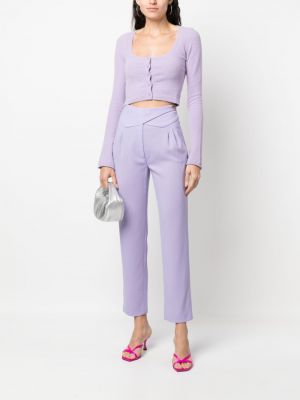 Vlněné rovné kalhoty Blazé Milano fialové