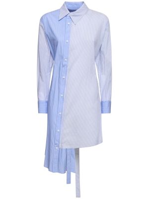 Camicia con cerniera di cotone asimmetrica Yohji Yamamoto blu