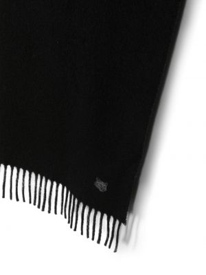 Vlněný šál s výšivkou Maison Kitsuné černý