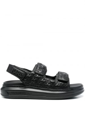 Kožené sandály Karl Lagerfeld černé
