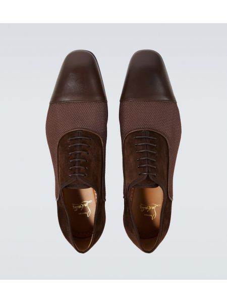 Usnjene nizki čevlji iz semiša Christian Louboutin rjava