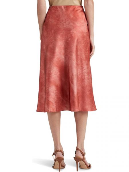 Атласная юбка с принтом Lauren Ralph Lauren красная