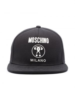 Trykt cap Moschino svart