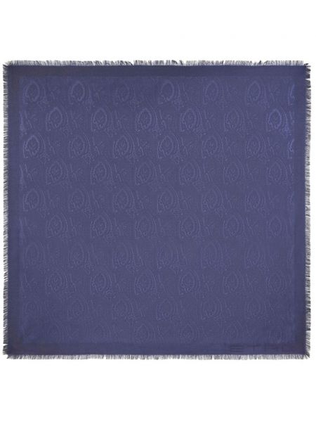 Žakardinis skarelė su paisley raštu Etro mėlyna
