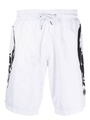 Strand trykt bermudashorts Philipp Plein hvit