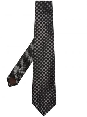 Svilena kravata s printom Canali crna
