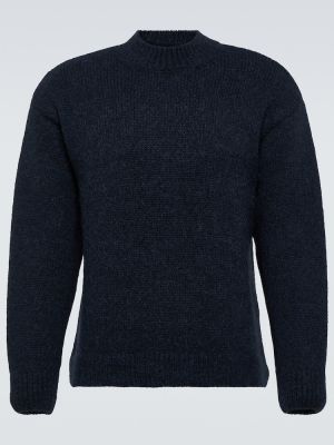 Pull en laine en alpaga en tricot Jacquemus bleu