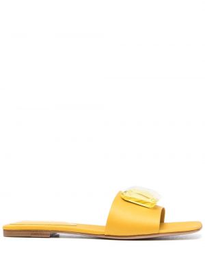 Ниски обувки с кристали Gianvito Rossi жълто