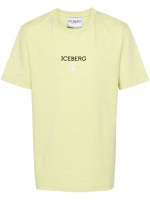 Raštuotas medvilninis marškinėliai Iceberg žalia