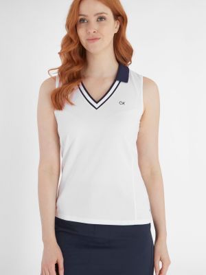 Белая рубашка-поло без рукавов Delaware Calvin Klein